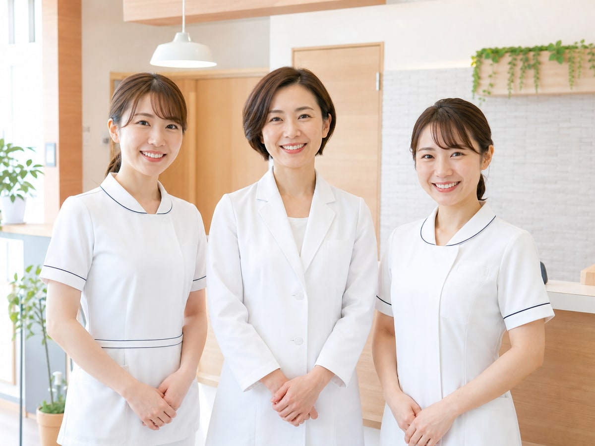 葉音デンタルクリニックの女性院長と歯科衛生士